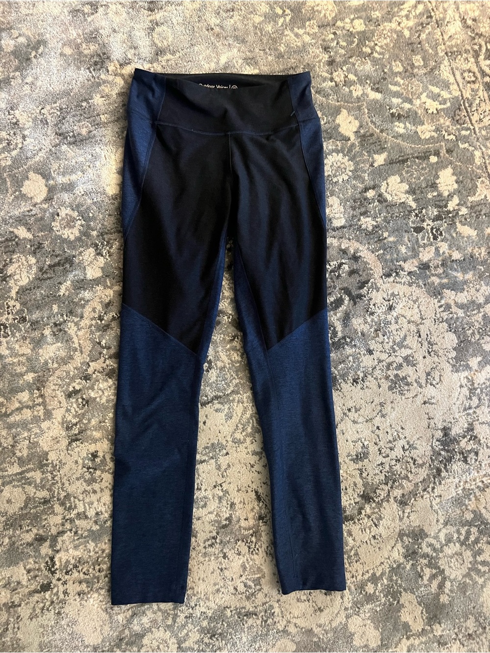 Outdoor Voices Two-Tone Black & Navy High-Rise Jeggings